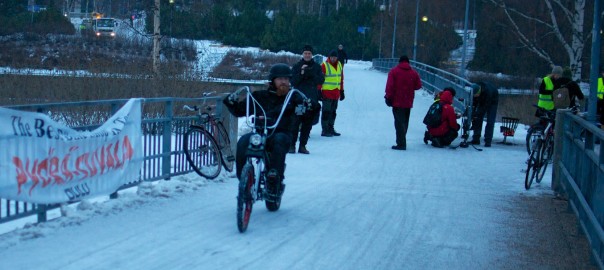 Winter Bike to Work Day Toivoniemessä 14.02.2014. Kuva Tapani Launonen.